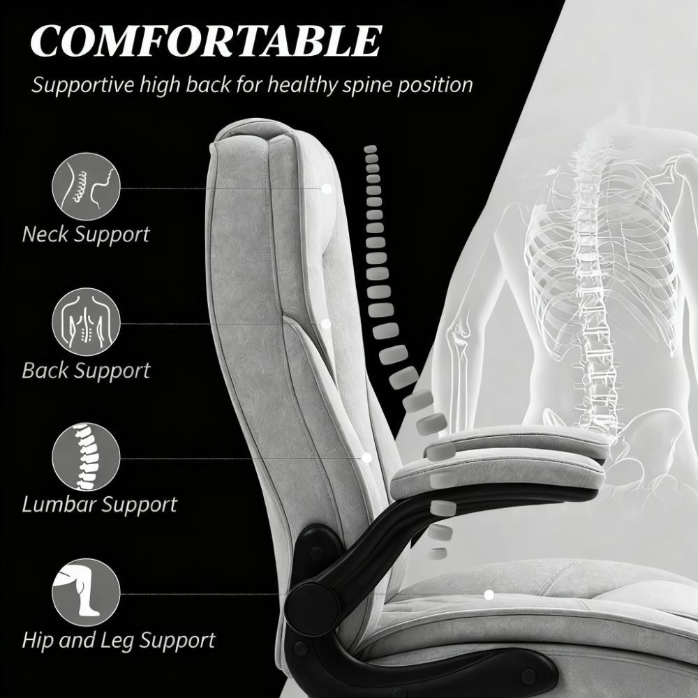 High-Back Office Chair, Adjustable Ergonomic Design for Home & Office | Premium Home Decor - Grand Goldman
