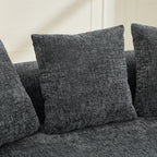 Curved Loveseat, Small Chenille Sofa with 3 Pillows, Deep Seat Couch for Apartment, Living Room, No Assembly Needed - Grand Goldman Shop