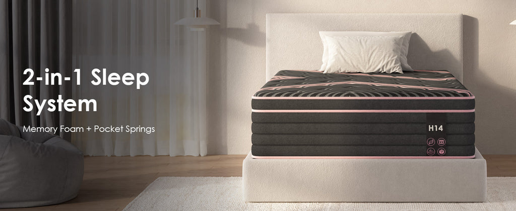 Queen Size Mattress,10 Inch Hybrid Mattress, Individually Pocketed Innerspring, Medium Firm - Grand Goldman Shop