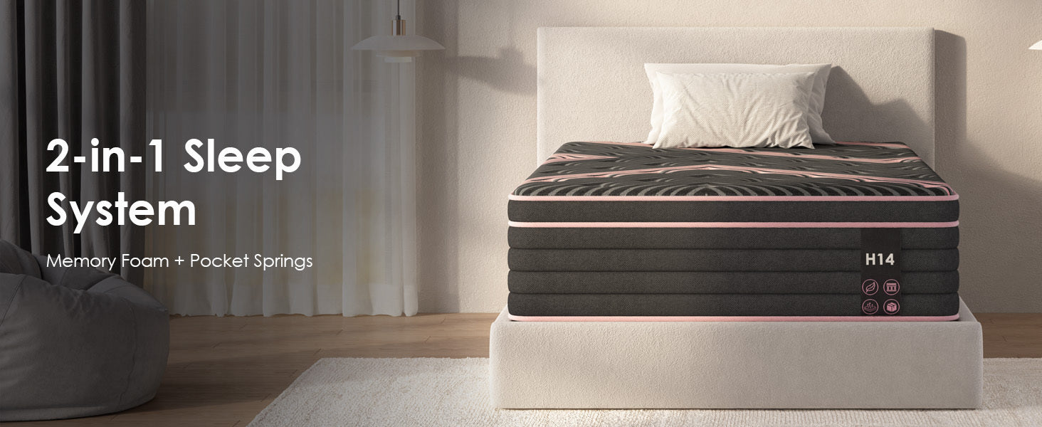 Queen Size Mattress,10 Inch Hybrid Mattress, Individually Pocketed Innerspring, Medium Firm - Grand Goldman Shop