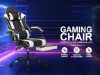 Gaming Chair with Footrest, Ergonomic Computer Chair with Headrest and Lumbar Support, Breathable Material Height Adjustable 