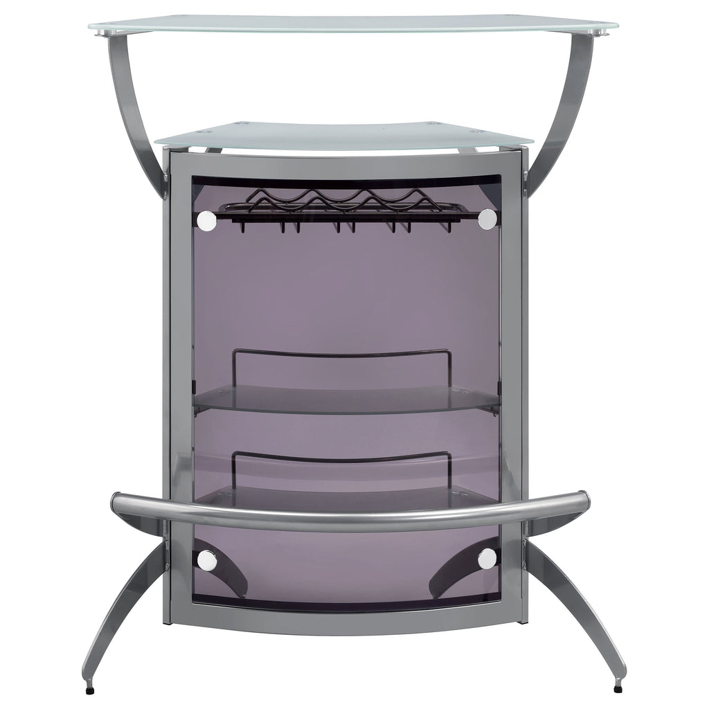 Elaina Silver 2-shelf Home Bar - Grand Goldman Shop