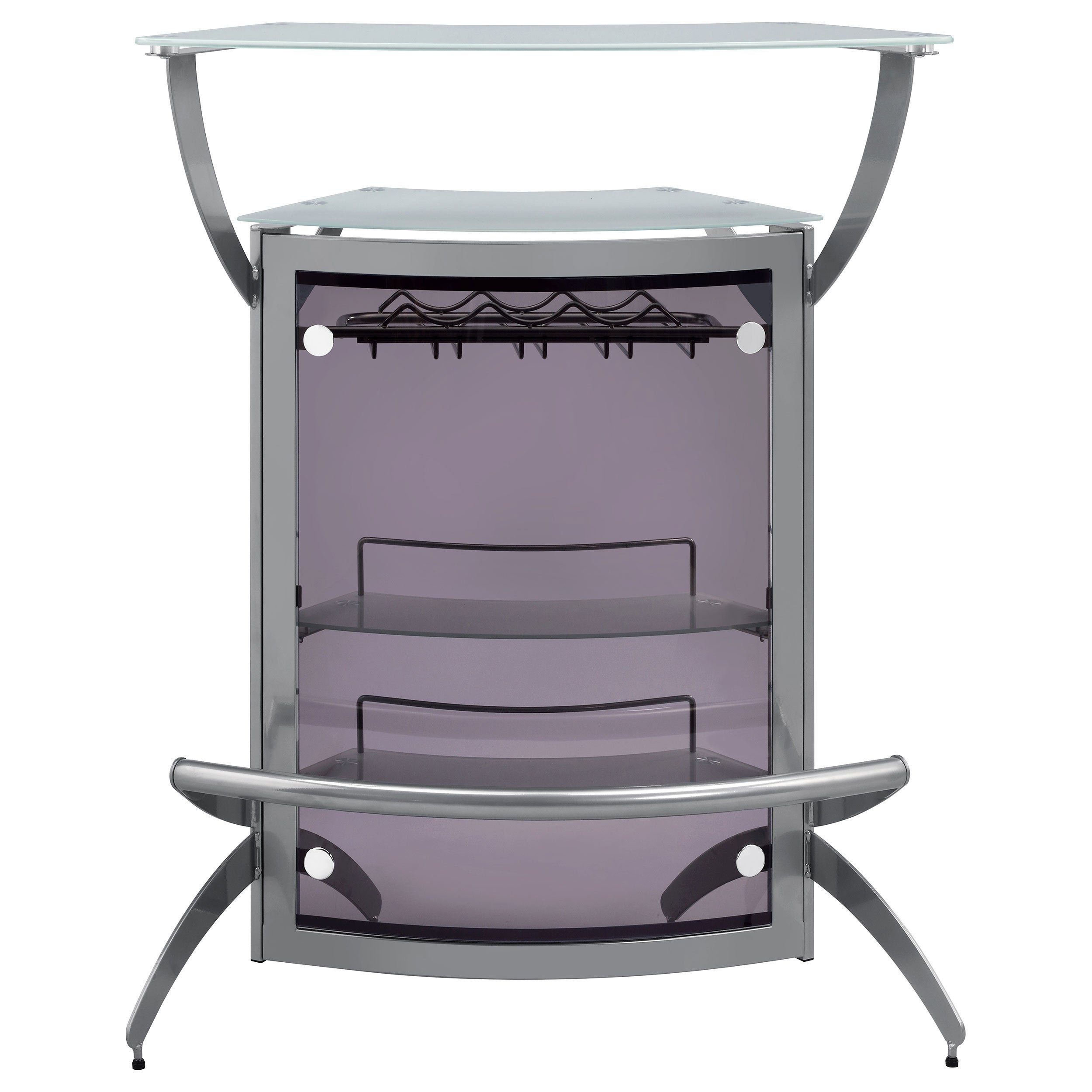 Elaina Silver 2-shelf Home Bar - Grand Goldman Shop