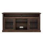 Modern TV Stand for up to 65 Inch TVs, Entertainment Center Farmhouse TV Cabinet Media Console Table with Glass Doors for Living Room, Brown 60'W*15.75'D*29'H - Grand Goldman Shop