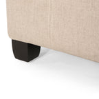 ISABELLA Ottoman Storage Solution in Wheat Fabric with Birch Legs - Grand Goldman Shop