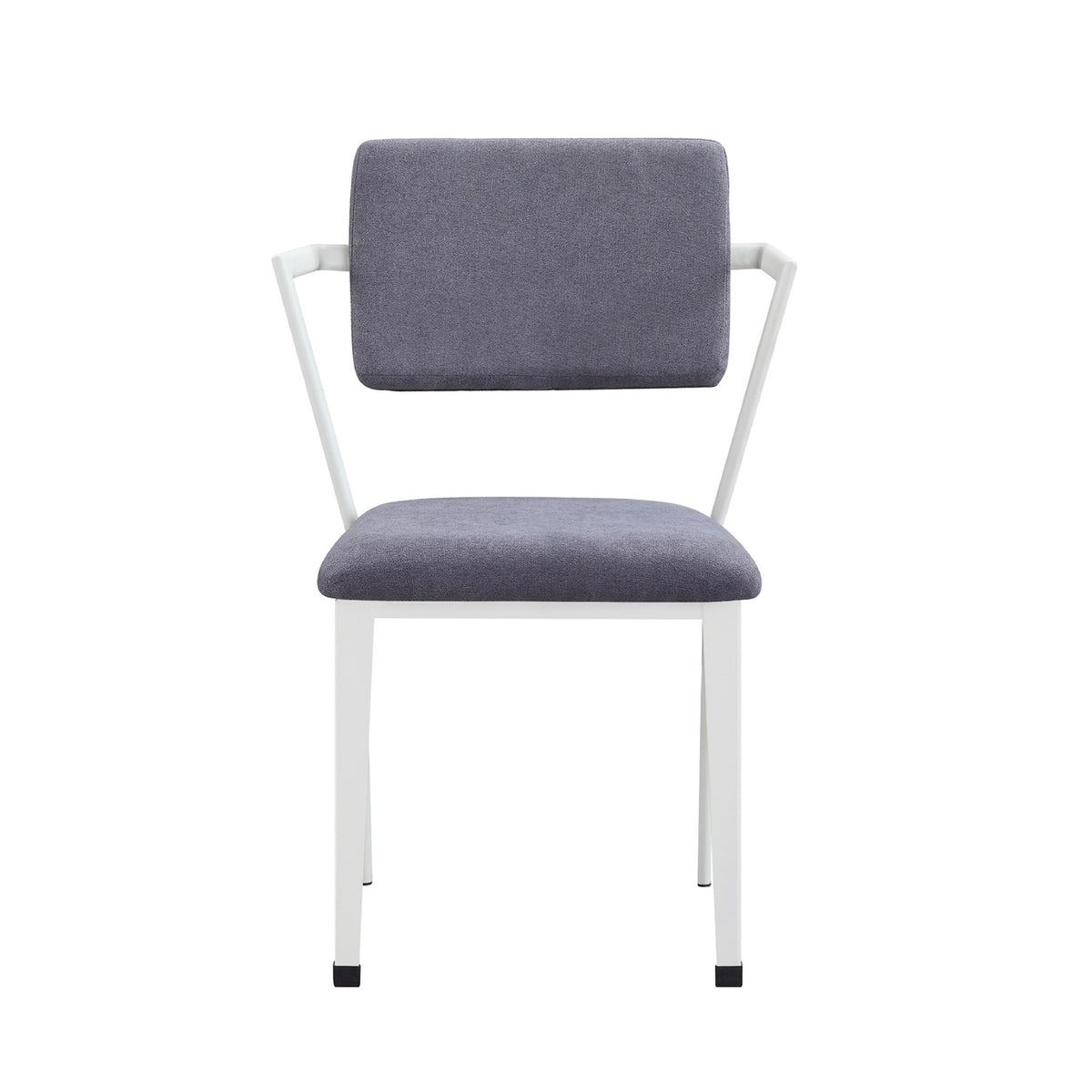 Metal Frame Office Chair with Padded Cushion, Gray and White - Grand Goldman