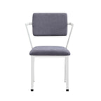 Metal Frame Office Chair with Padded Cushion, Gray and White - Grand Goldman
