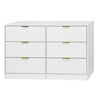 Simply Modern 6-Drawer Dresser, Chest of Drawers for Bedroom, Living Room, Hallway, and Entryway - Large Storage Cabinet White - Grand Goldman Shop