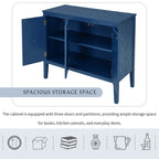 U_STYLE Adjustable Shelf Storage Sideboard with 3 Retro Metal Handles and 4 Pinewood Legs, for Entryway, Living Room, Study Room, Dining Room - Grand Goldman Shop