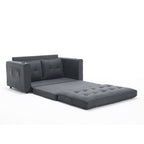 {VIDEO Provided}3-in-1 Upholstered Futon Sofa Convertible Sofa bed,Foldable Tufted Loveseat with Pull Out Sleeper Couch Bed,Folding Mattres Love Seat Daybed W/Side Pockets and Cup Holder, Dark Gray - Grand Goldman Shop