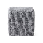 Chabani Indoor Modern Knitted Fabric Cube Pouf Ottoman - Grand Goldman Shop