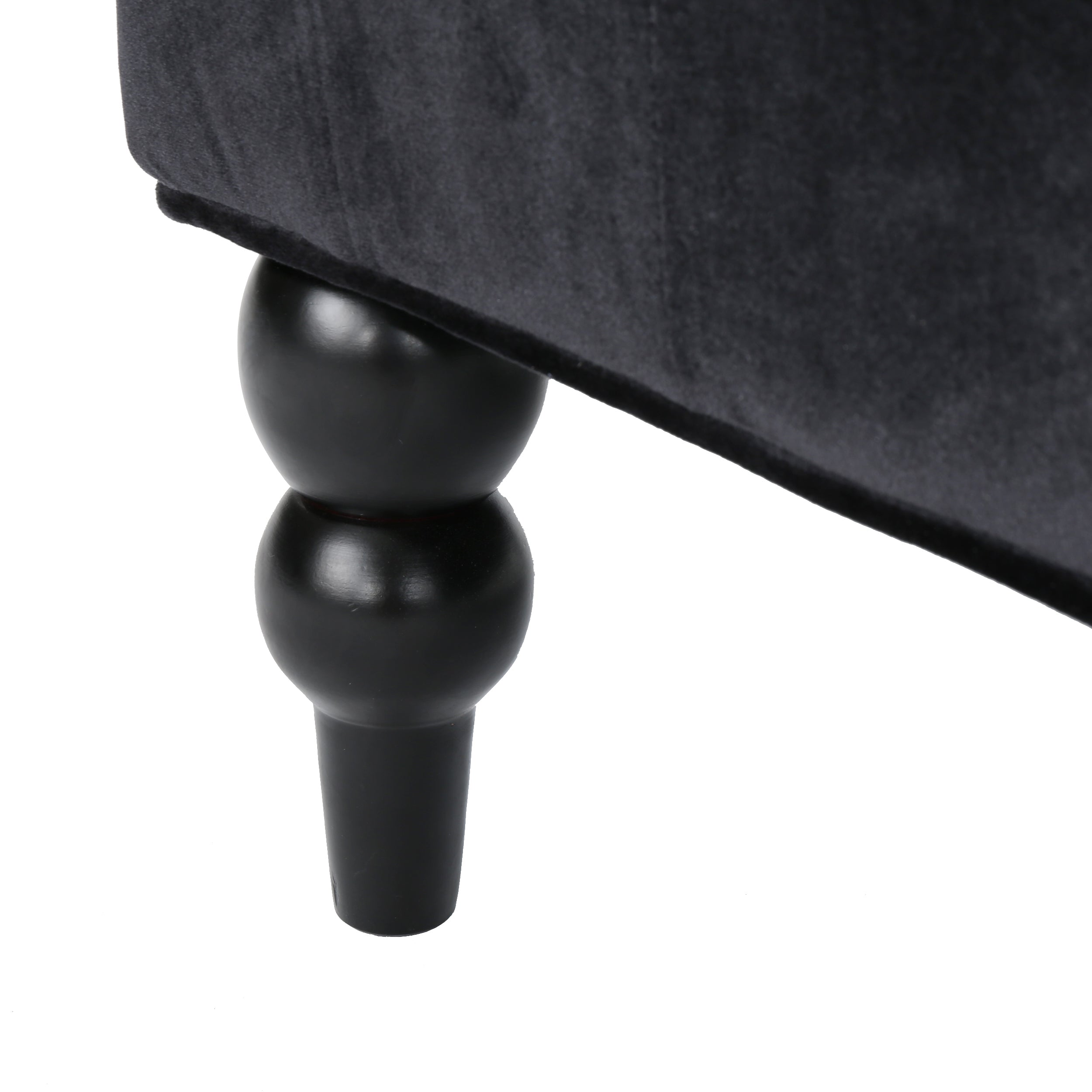 Nurturing Upholstered Loveseat with Wing Back and Diamond Tufting, Black - Grand Goldman Shop