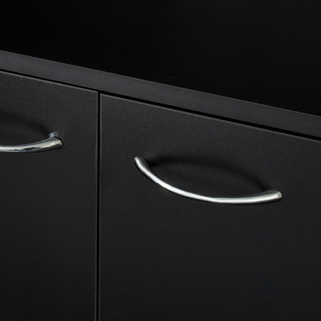 70.87' Tall Wardrobe& Kitchen Cabinet, with 6-Doors, 1-Open Shelves and 1-Drawer for bedroom,Black - Grand Goldman Shop