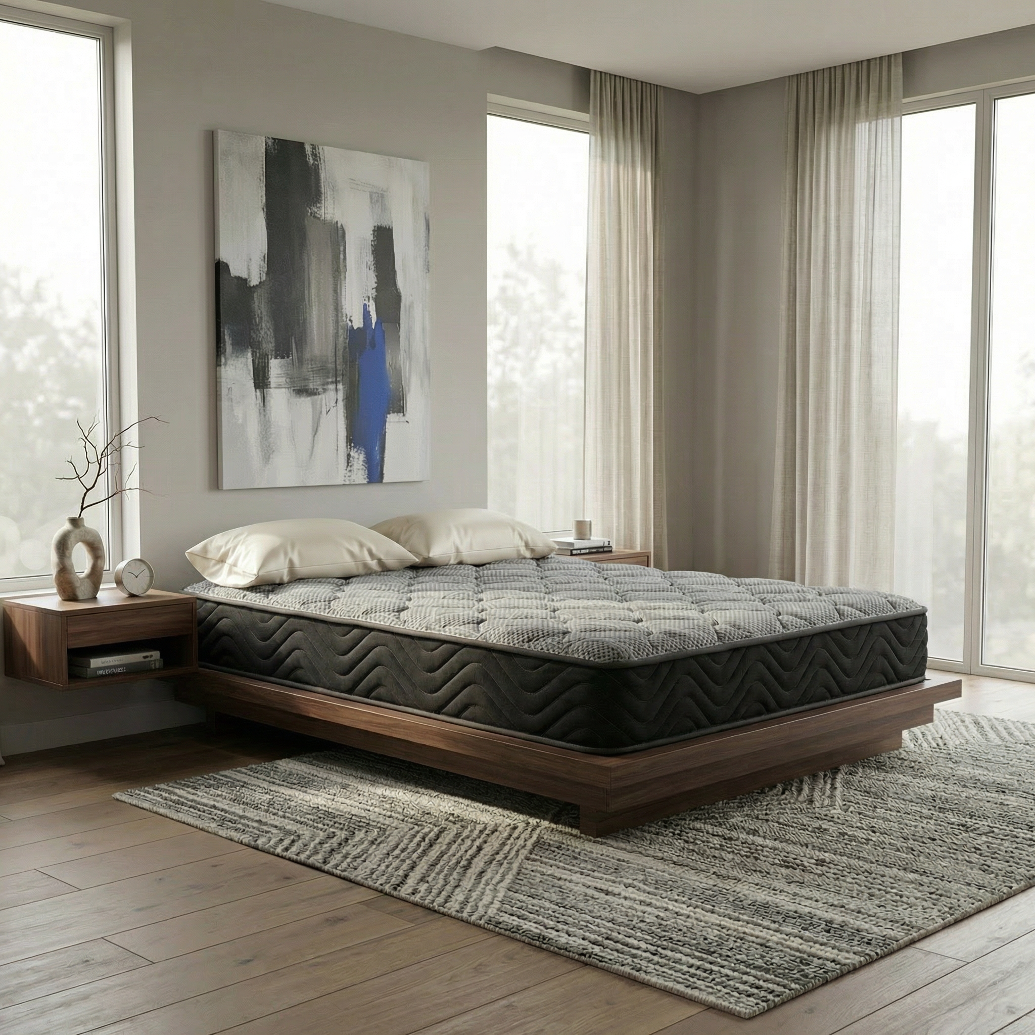 Hybrid 8 Inch Firm Twin Mattress with Pocketed Coils - Grand Goldman Shop