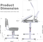 Desk for Kids Desk and Chair Set Kids Art Desk Drafting Table Desk Set with Adjustable Height, 40-Degree Tiltable Children De