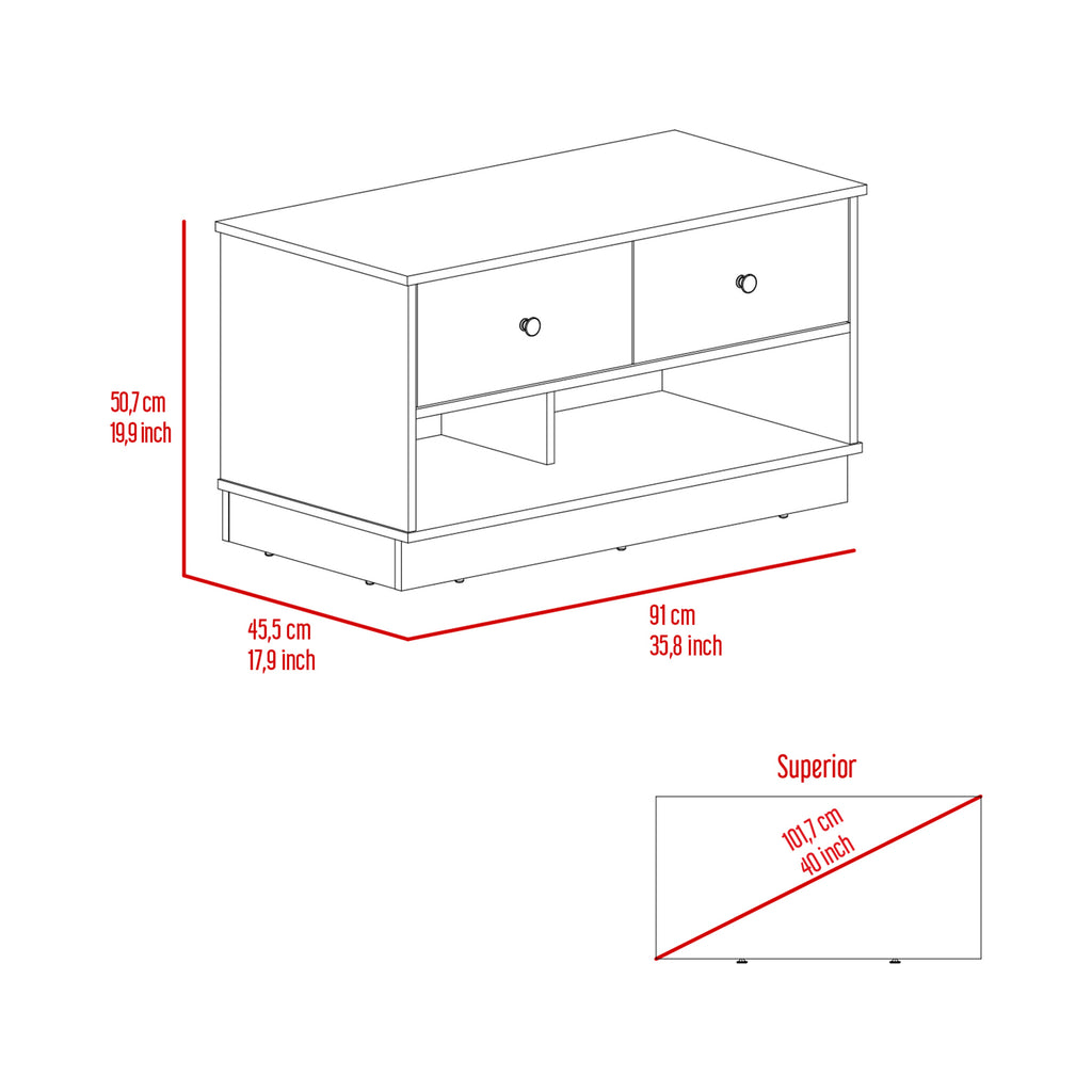 Tulip Storage Bench, Two Drawers, Two Shelves - Grand Goldman Shop