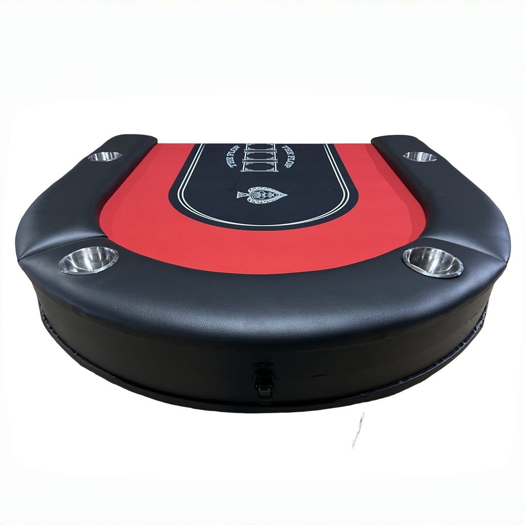 INO Design 71 inches Foldable Poker Table Portable for Casion Texas Hold'em Games with Red Felt - Grand Goldman
