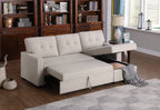 Upholstered Pull out Sectional Sofa with Chaise - Grand Goldman Shop