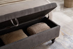 59' Bed Bench with Storage Grey Fabric - Grand Goldman Shop