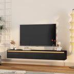 Floating TV Stand, Wall Mounted TV Shelf with Led Lights & Power OutletTV Cabinet for Black tv Stands for Living Room - Grand Goldman Shop