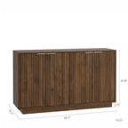 Wood Modern Buffet Cabinet with Storage, Fluted Sideboard Large Buffet with Adjustable Shelves, Credenza, Accent Cabinet Console Table - Grand Goldman Shop