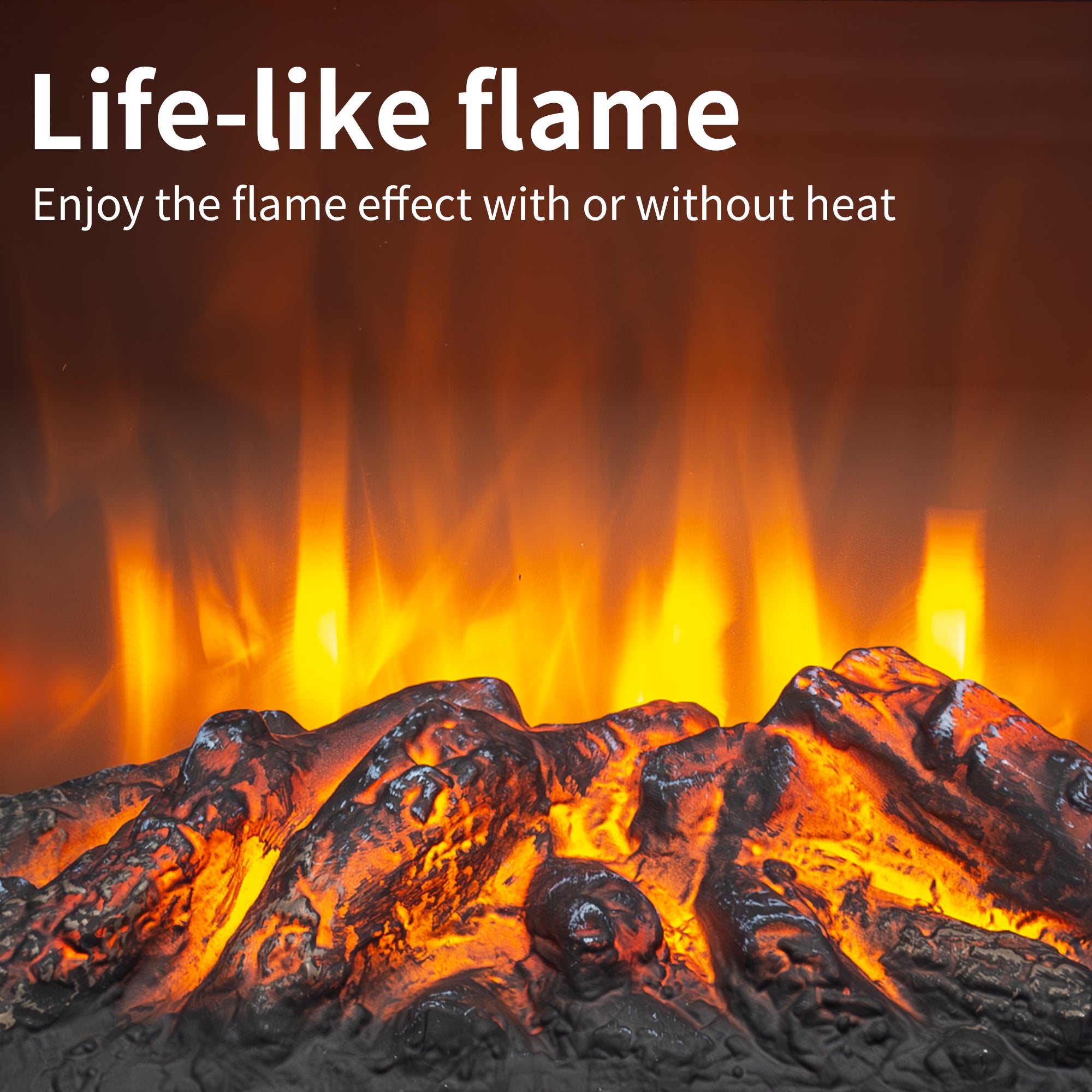 18 inch Freestanding Electric Fireplace Stove heater with 3D Flame effect,Classic Blue - Grand Goldman Shop