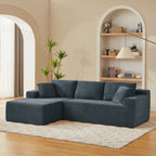 L-Shaped Cloud Sectional Sofa with Deep Seat,No Assembly Required,Modular Couches Sleeper for Living Room,Bedroom,Apartment,Dark Grey - Grand Goldman Shop