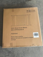 Black Pressure-Mounted Baby Gate for Stairs and Doorways, 29.5-44.1' Wide, Steel and ABS Construction, Easy Walk-Through Safe