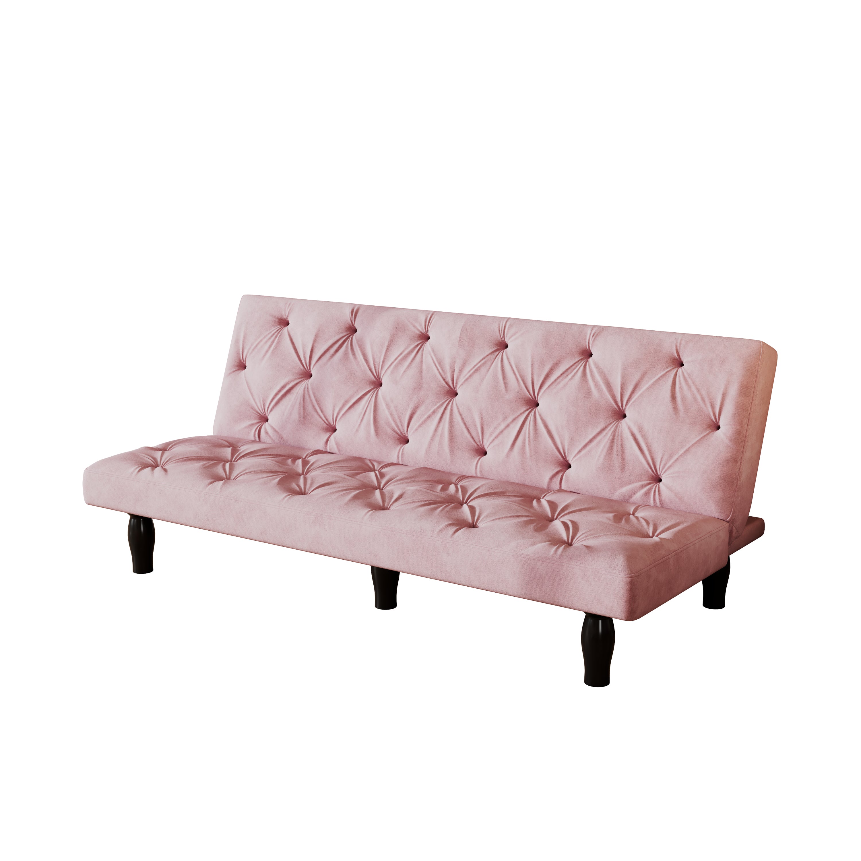 Sofa to Sofa Bed Transformation: 66' Pink Velvet Sofa Bed, Ideal for Family Living Rooms, Apartments & Bedrooms - Grand Goldman Shop