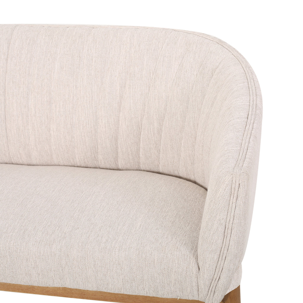 Mid Century Modern Loveseat with Channel Stitched Backrest - Grand Goldman Shop