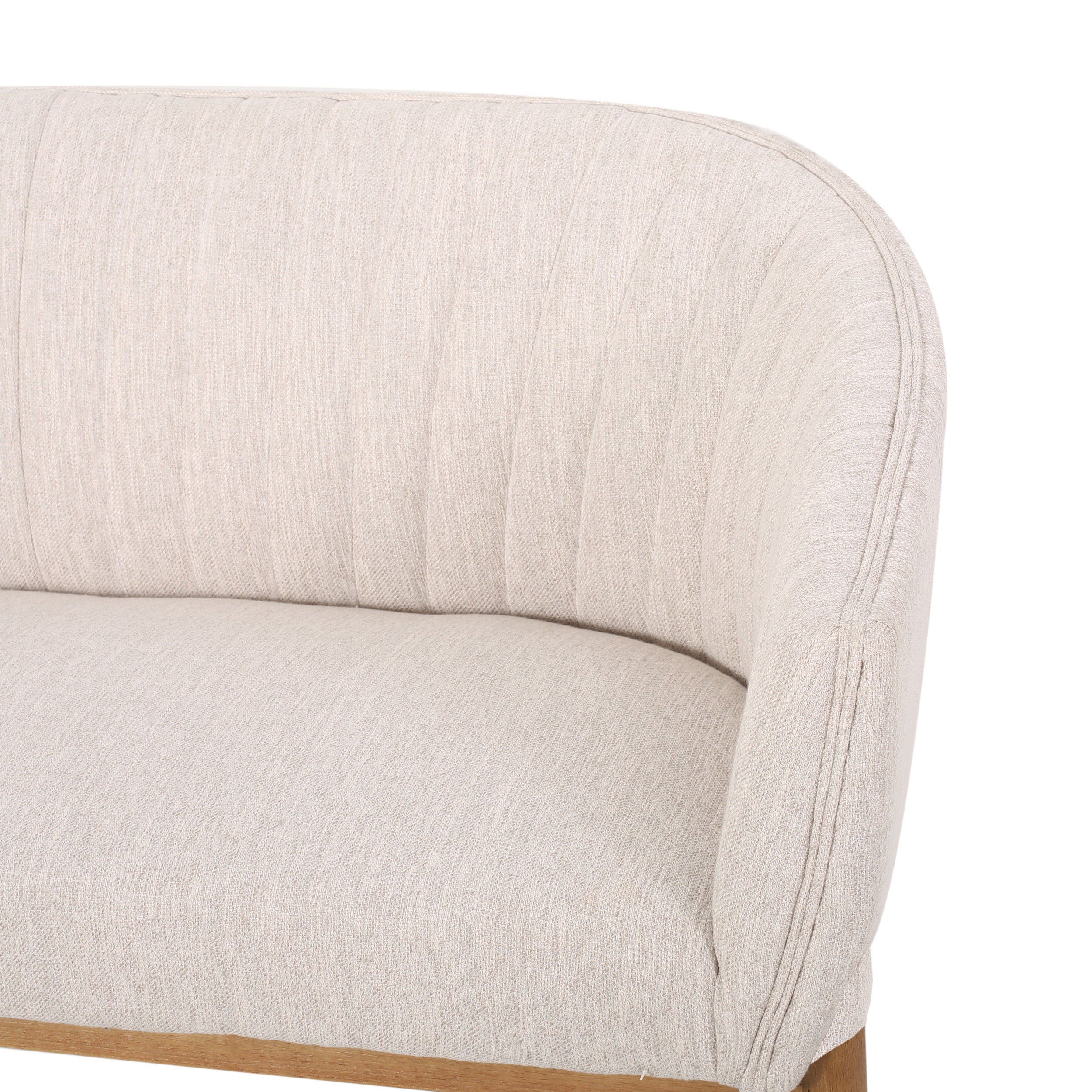 Mid Century Modern Loveseat with Channel Stitched Backrest - Grand Goldman Shop