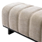 Indoor Dining Bench in Oatmeal Chenille Fabric with Rubber Wood Legs, Comfortable Seating for Dining Room or Living Area - Grand Goldman Shop
