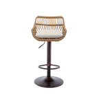 COOLMORE Modern Swivel Bar Stools Set of 2 with Adjustable Counter Height and Footrest in Beige Linen - Grand Goldman Shop