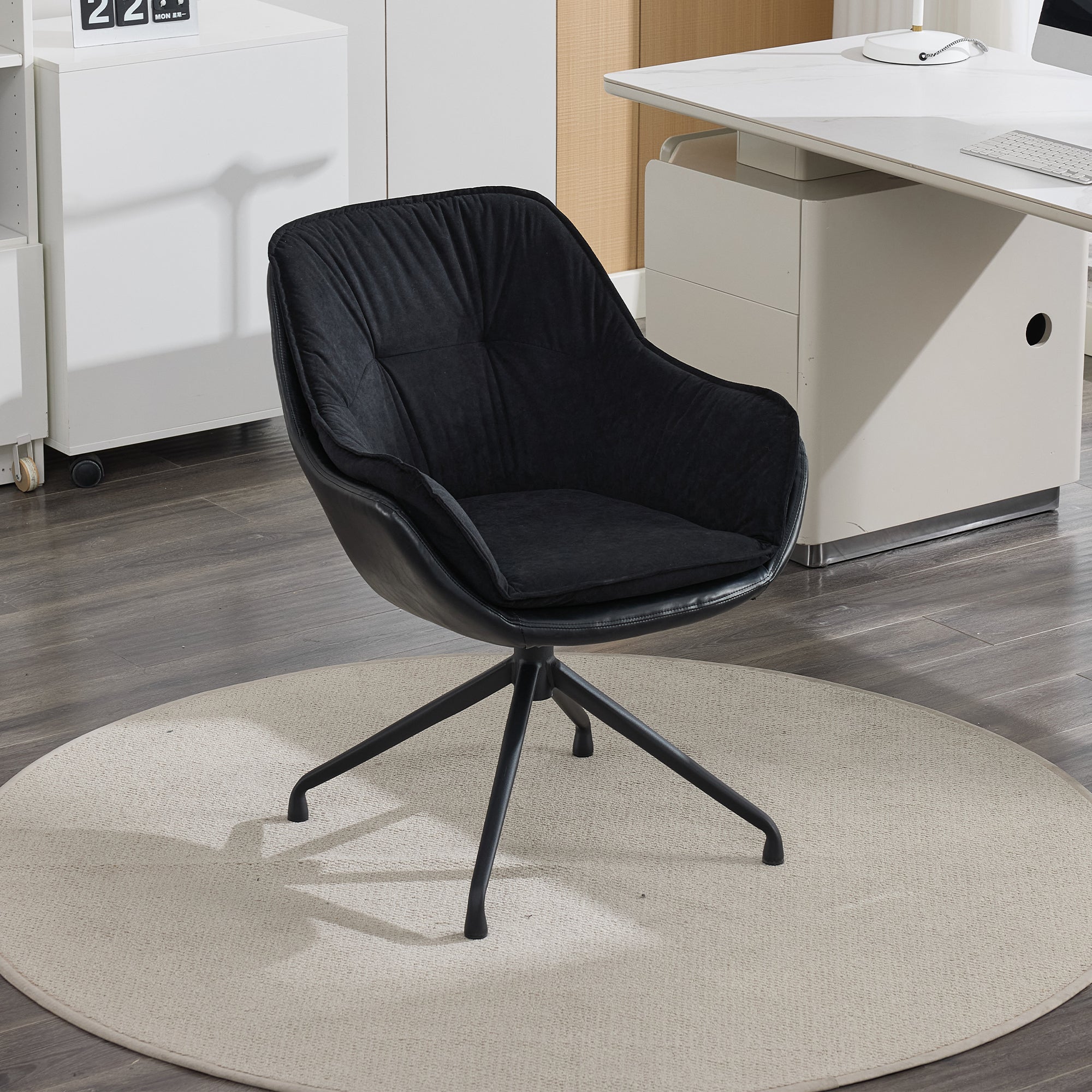 Modern Faux Leather Office Chair, Ergonomic Executive Desk Chair with High Back and Adjustable Features - Grand Goldman