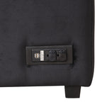 Modern Velvet Sleeper Sofa Bed with Storage Ottoman, Black, 84.75' L Shape - Grand Goldman Shop
