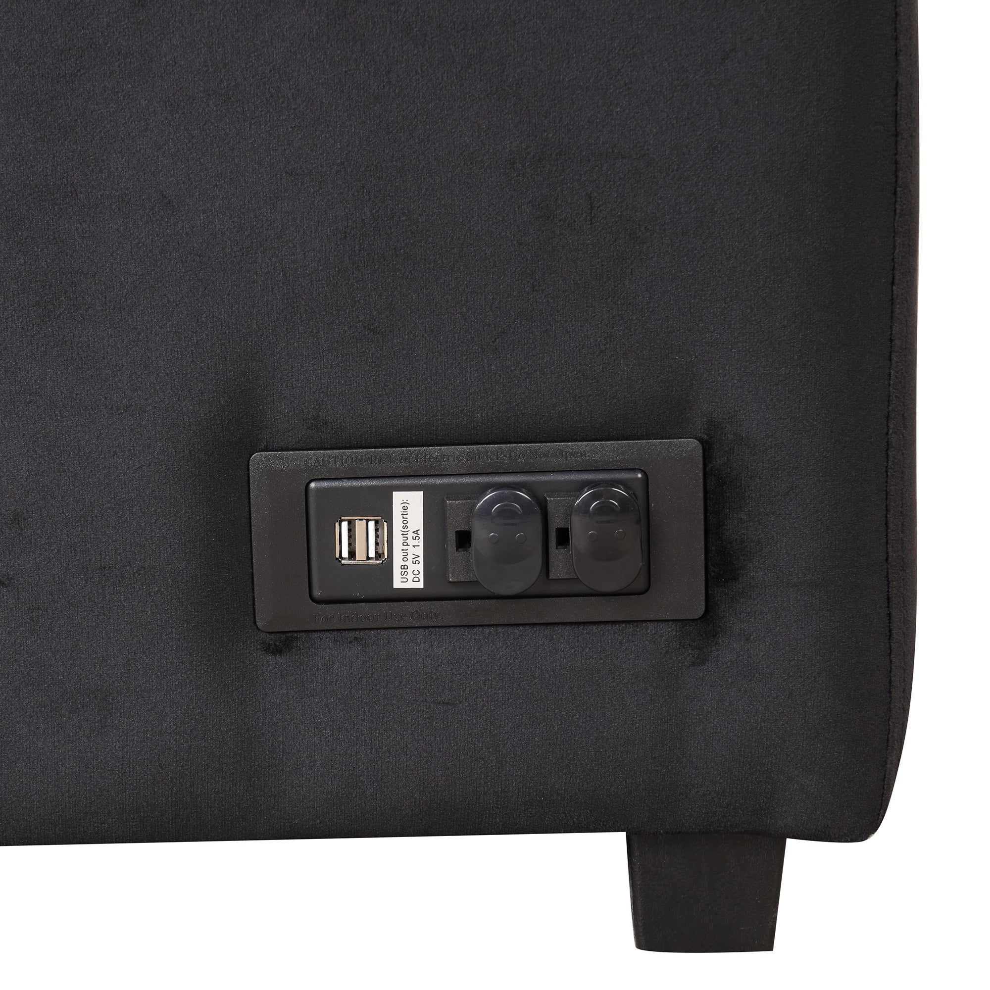 Modern Velvet Sleeper Sofa Bed with Storage Ottoman, Black, 84.75' L Shape - Grand Goldman Shop