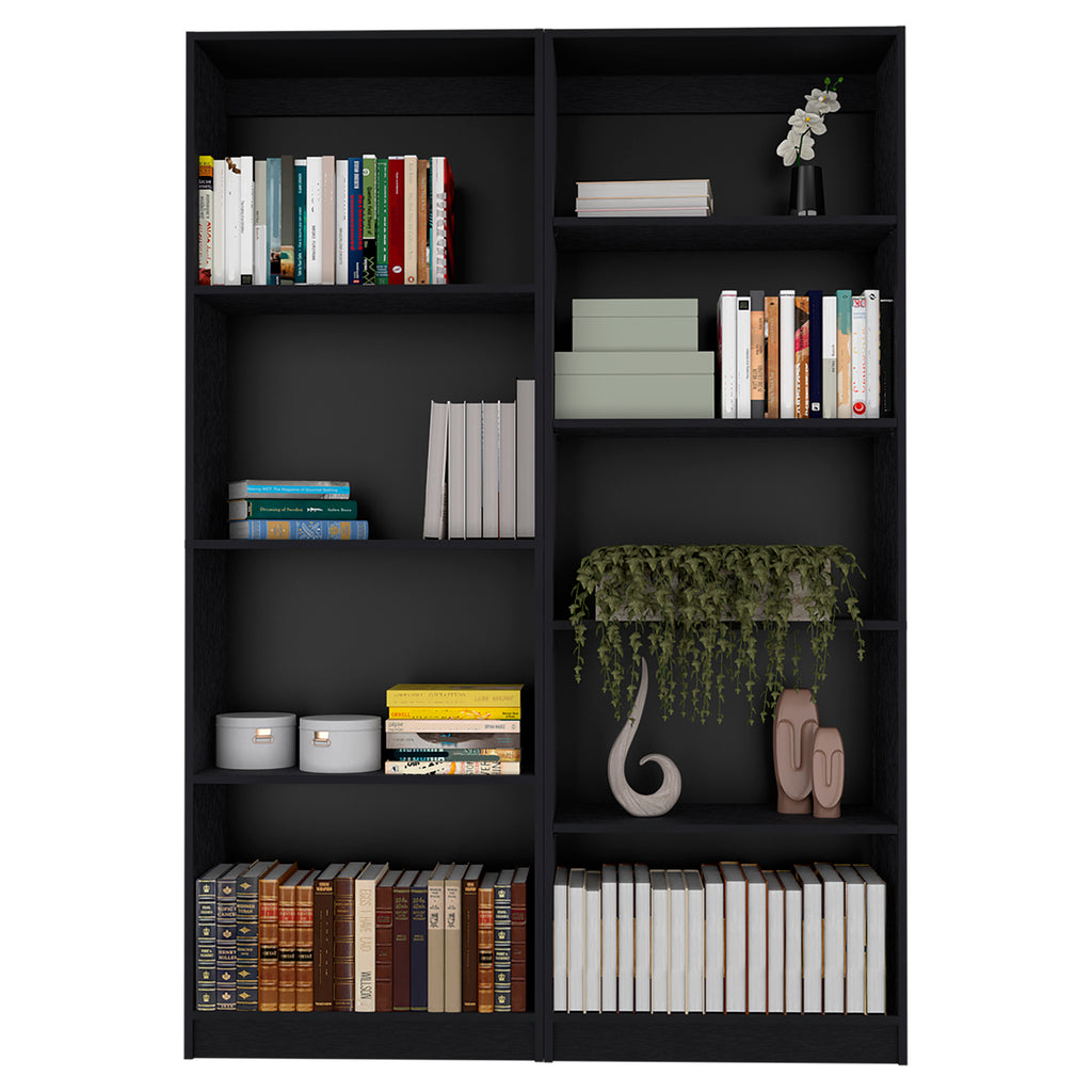 2 Piece Bookcase Living Room Set,  Storage Cabinet, 49' Wide and 9 Shelves Black | Premium Home Decor - Grand Goldman