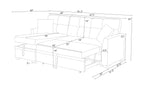 76.5' Linen Blend Upholstered Sectional with Pull-Out Bed and Chaise Storage - Grand Goldman Shop