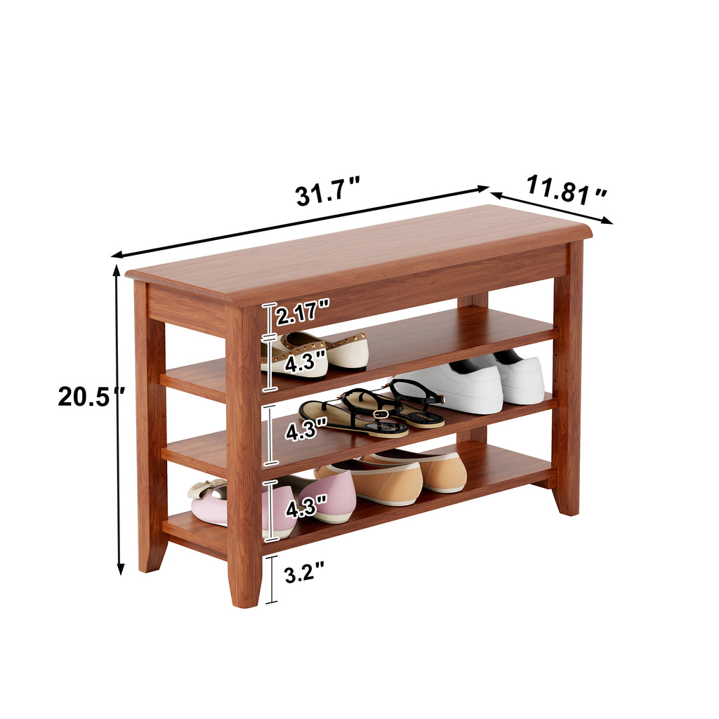 Adjustable shoe-changing bench, storage bench, hidden storage. With a load-bearing capacity of up to 550 pounds, suitable for bedrooms and corridors. 100% solid wood. - Grand Goldman Shop