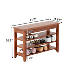 Adjustable shoe-changing bench, storage bench, hidden storage. With a load-bearing capacity of up to 550 pounds, suitable for bedrooms and corridors. 100% solid wood. - Grand Goldman Shop