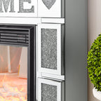 W 46' X D 12.6 X H 41 ' Acrylic diamond mirror fireplace cabinet, TV fireplace cabinet - Grand Goldman Shop