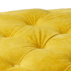 Yellow Modern Velvet Upholstered Ottoman, Exquisite Small End Table, Soft Foot Stool, Dressing Makeup Chair, Comfortable Seat for Living Room, Bedroom, Entrance - Grand Goldman Shop