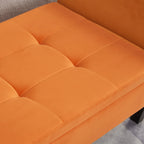 51.5' Bed Bench with Storage Orange Velvet - Grand Goldman Shop