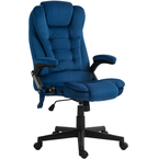 Velvet High Back Vibrating Massage Office Chair, Drak Blue - Grand Goldman