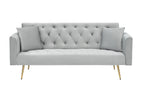 71-inch convertible love seat sofa, American vintage grey velvet material, suitable for small living room, bedroom, office - Grand Goldman Shop