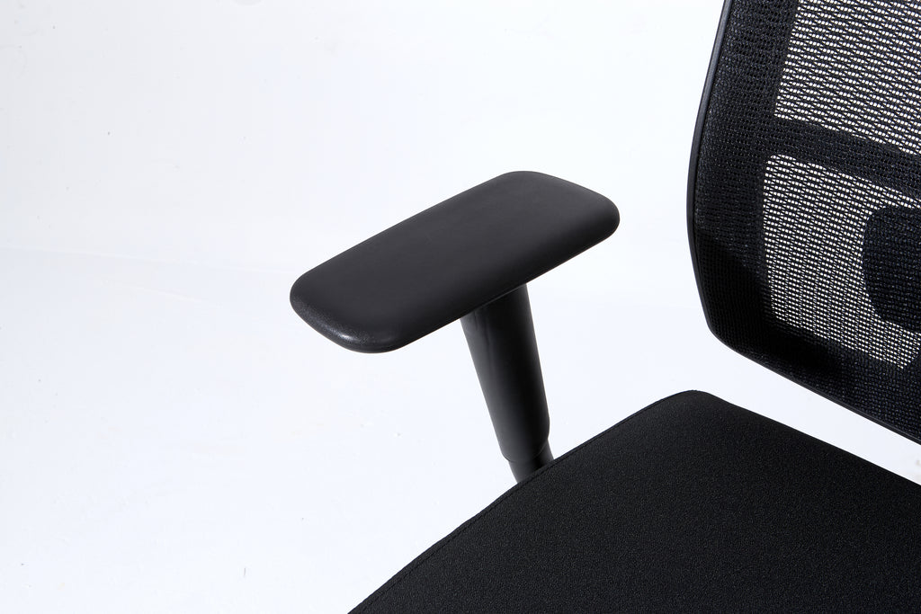 Complus Polyester Seat Pro Ergonomic High Back Office Task  Mesh Chair 27'H in Black Color With Arms - Grand Goldman