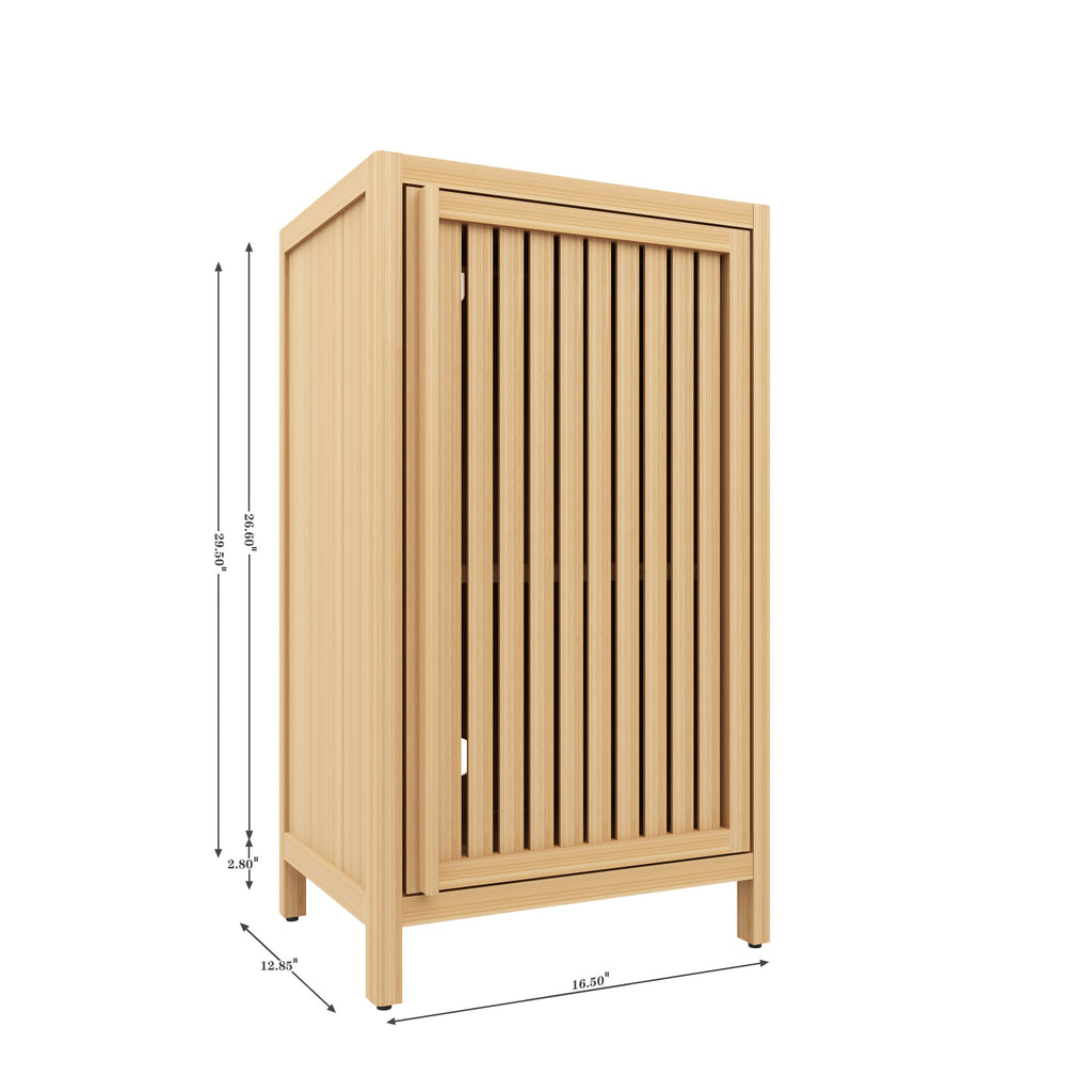 Natural Bamboo Freestanding Storage Cabinet with Door and Shelf for Bathroom, Living Room, Kitchen - Grand Goldman Shop