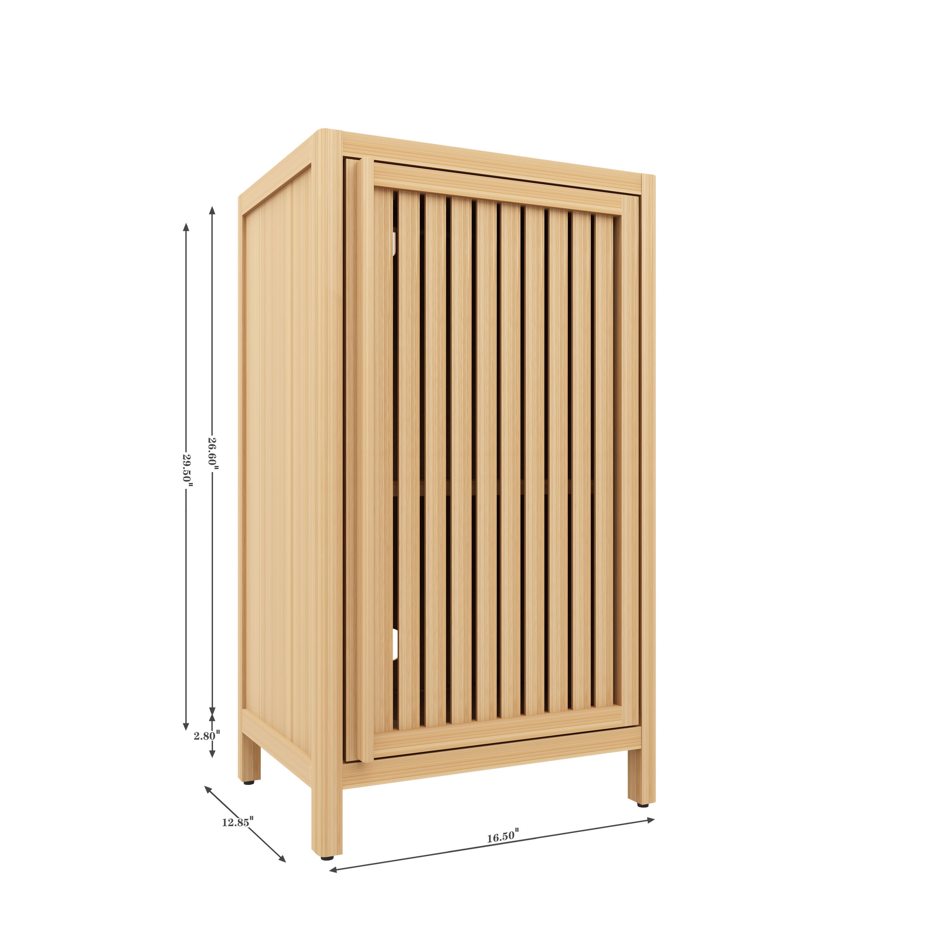 Natural Bamboo Freestanding Storage Cabinet with Door and Shelf for Bathroom, Living Room, Kitchen - Grand Goldman Shop