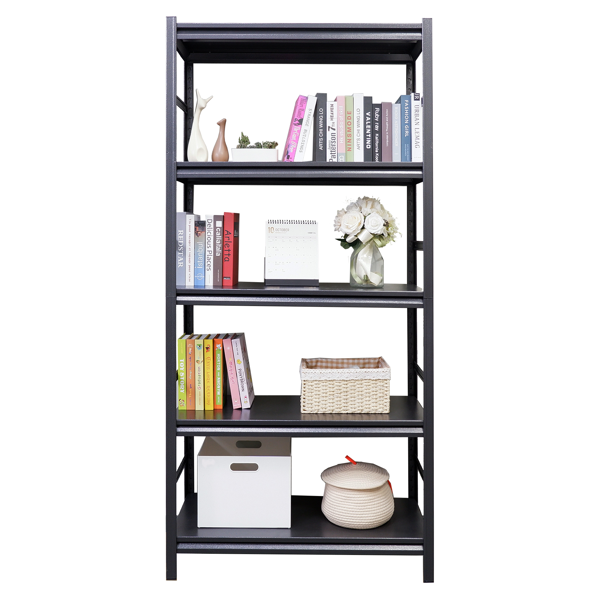Storage Shelves 5 Tier Heavy Duty Metal Shelving Unit Adjustable Shelving Units and Storage Rack Kitchen Garage Shelf H72 * W35.4 * D15.7 - Grand Goldman Shop