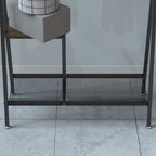 Coat Rack with Mirror, Multifunctional Hall Tree with Shoe Storage, Metal Frame, for Living Room Bedroom 73x32x15 Inches, Industrial Style, Rustic Brown and Black - Grand Goldman Shop